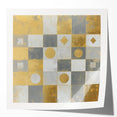 Geometric Abstract Wall Art – Gold, White & Gray Modern Canvas