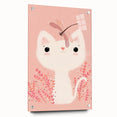 White Cat & Dragonfly Girls Room Wall Art – Kids Room Art Print