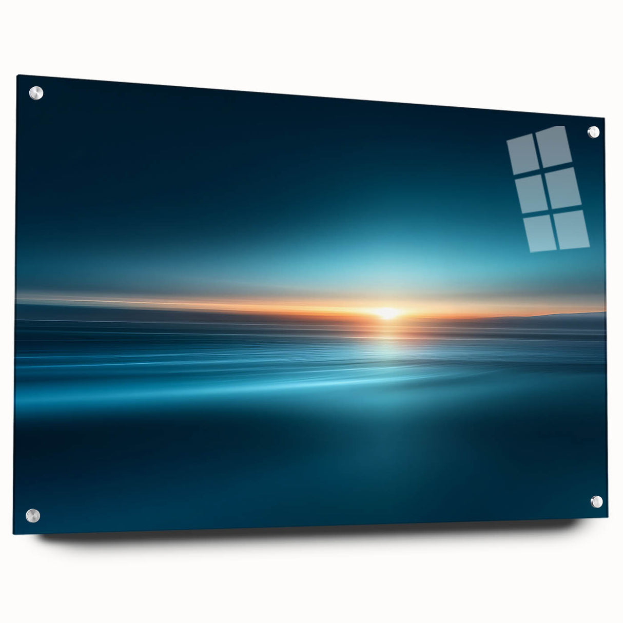 Serene Ocean Sunrise Wall Art – Abstract Blue Motion Photography