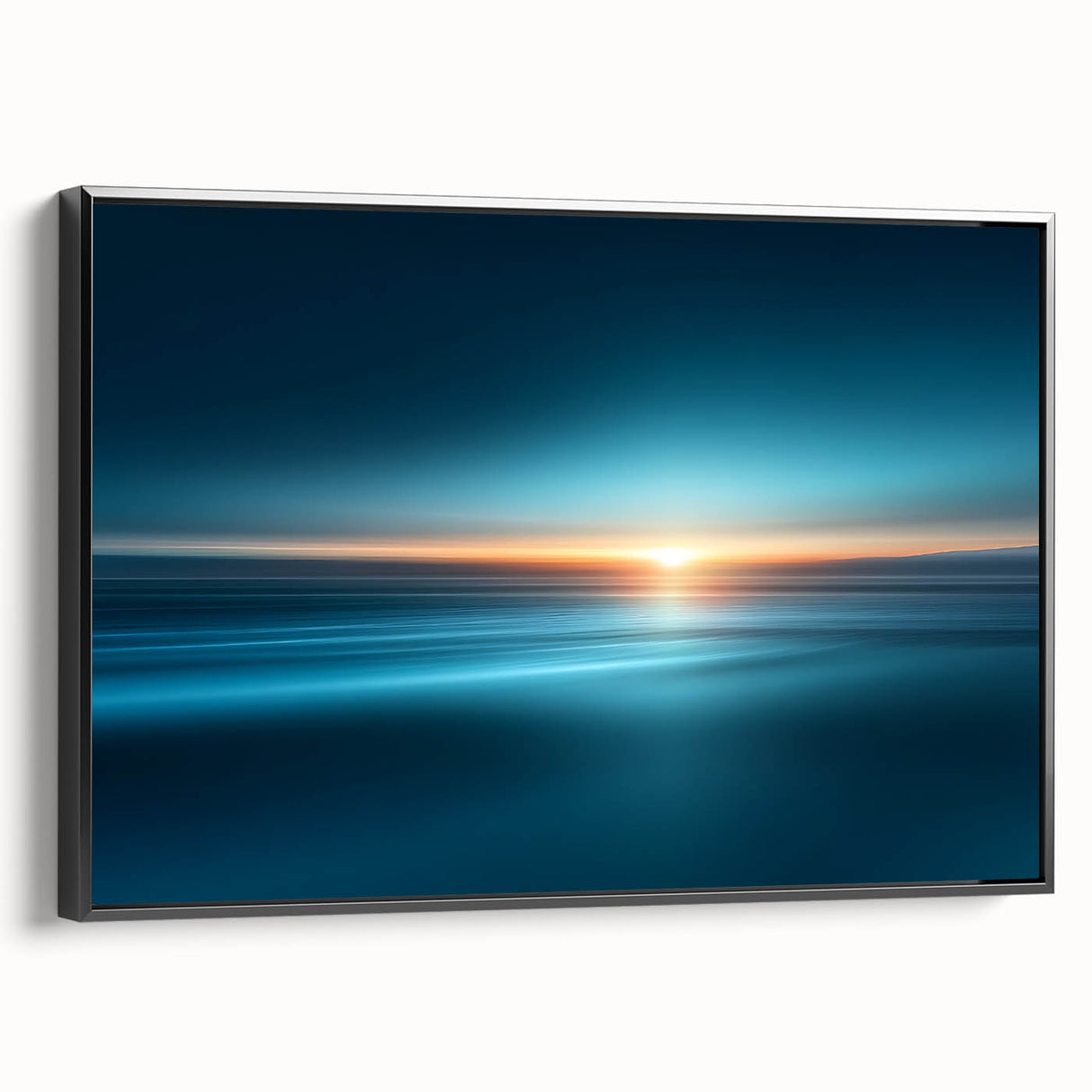 Serene Ocean Sunrise Wall Art – Abstract Blue Motion Photography