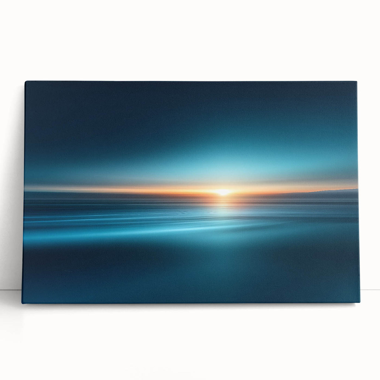 Serene Ocean Sunrise Wall Art – Abstract Blue Motion Photography