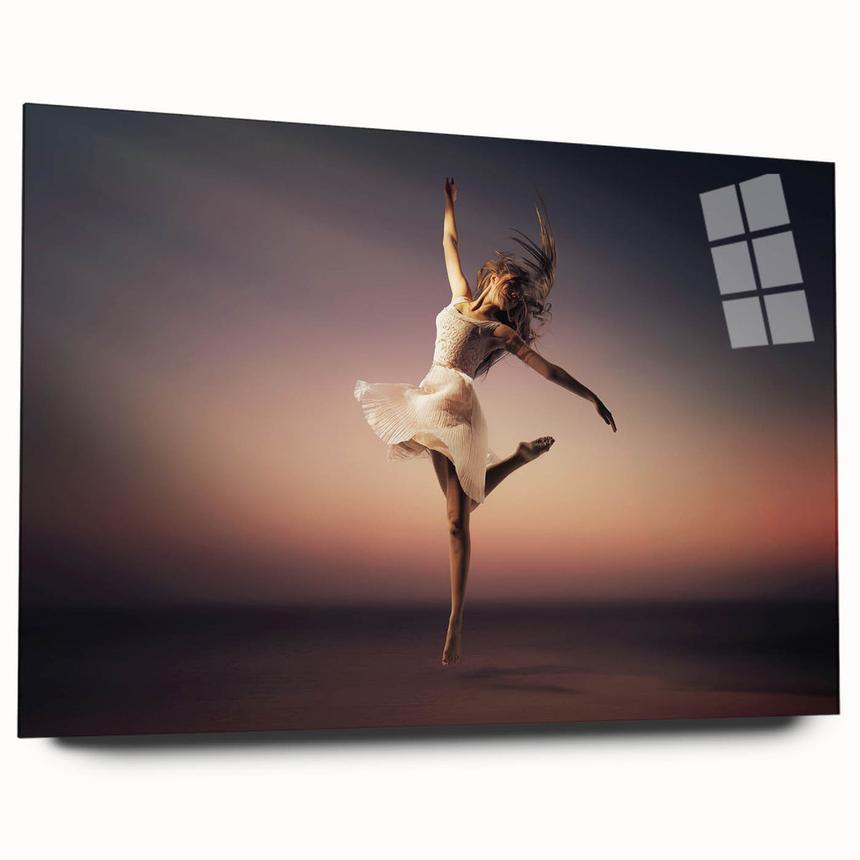 Sunset Leap – Emotive Dance Wall Art with Light and Freedom