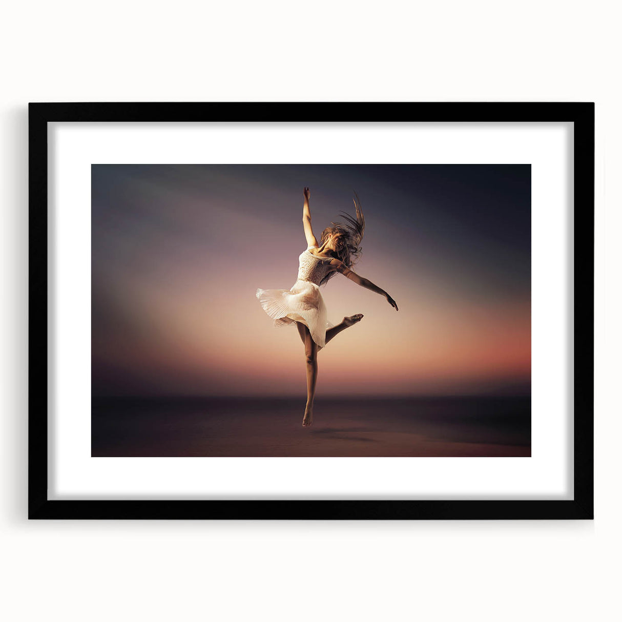 Sunset Leap – Emotive Dance Wall Art with Light and Freedom