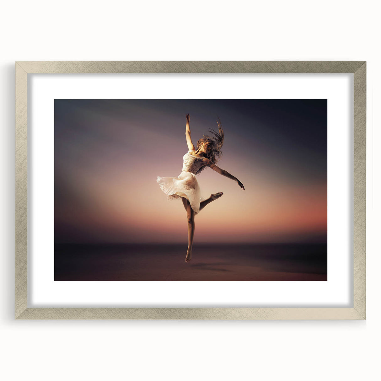 Sunset Leap – Emotive Dance Wall Art with Light and Freedom