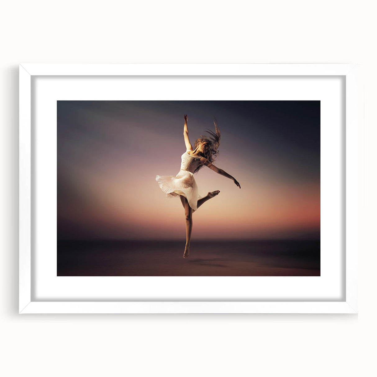 Sunset Leap – Emotive Dance Wall Art with Light and Freedom