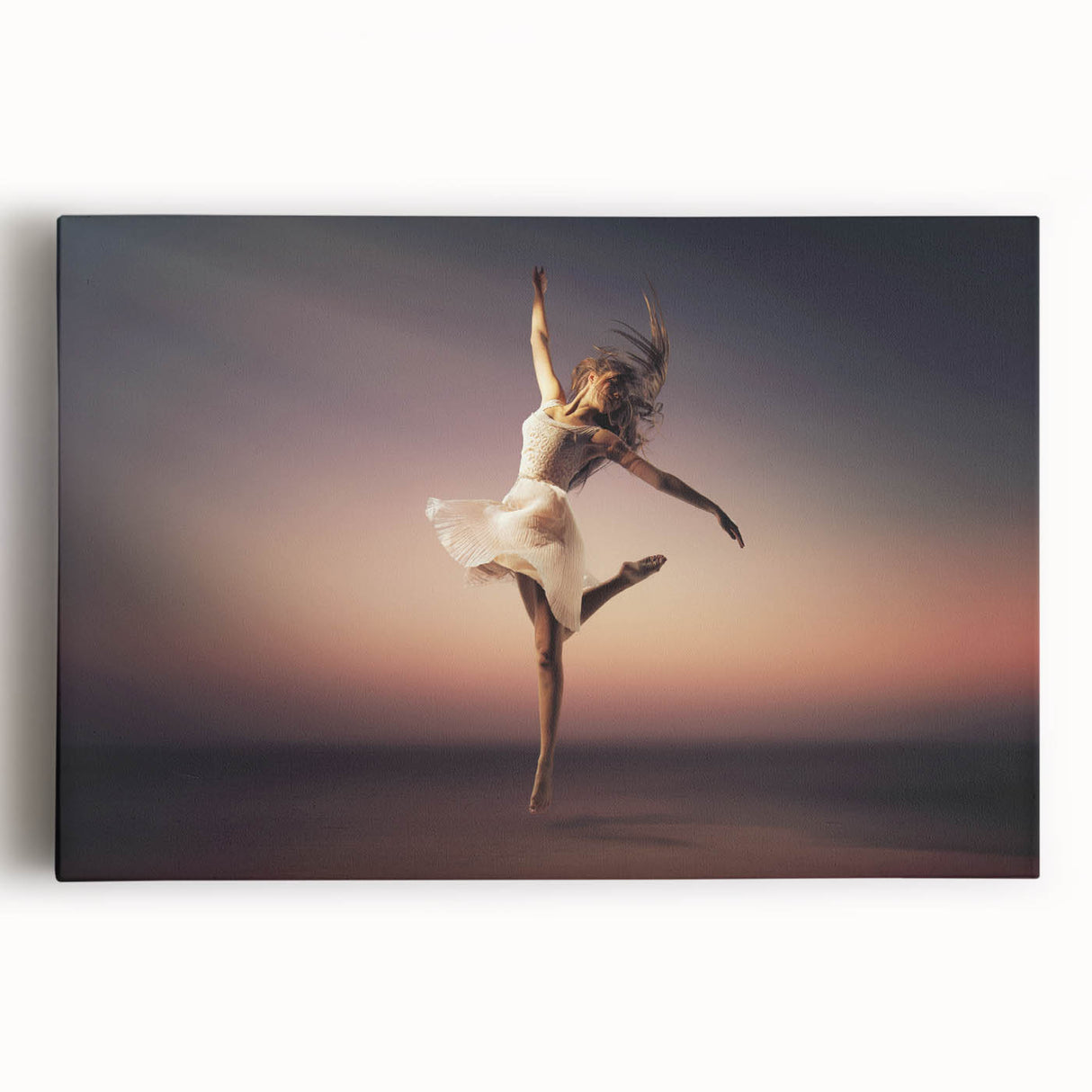 Sunset Leap – Emotive Dance Wall Art with Light and Freedom