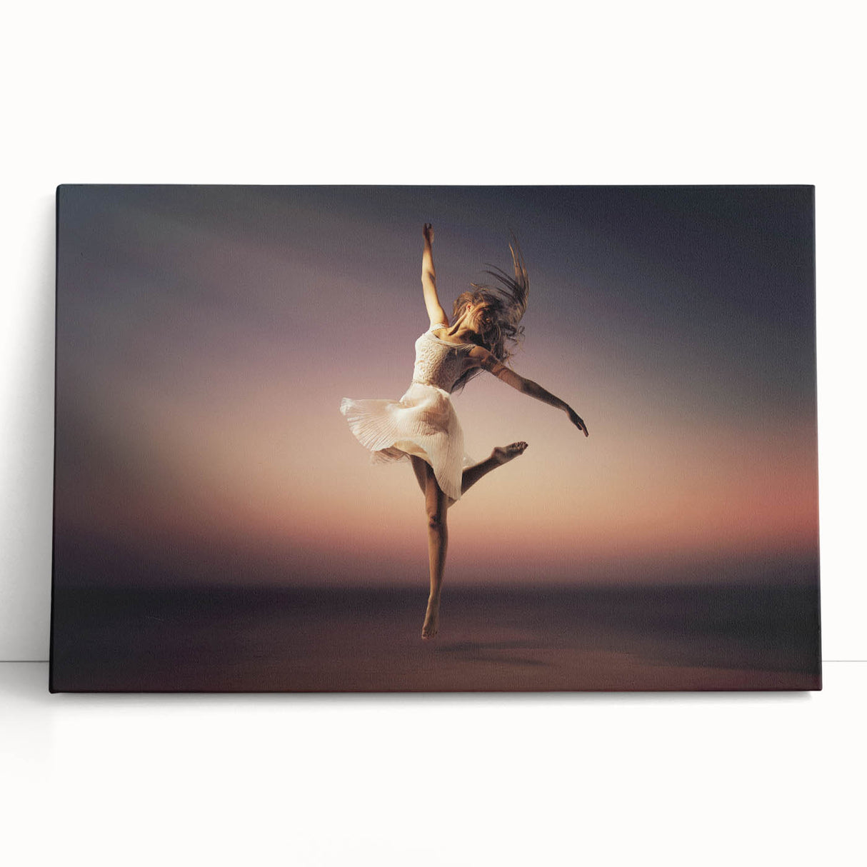 Sunset Leap – Emotive Dance Wall Art with Light and Freedom