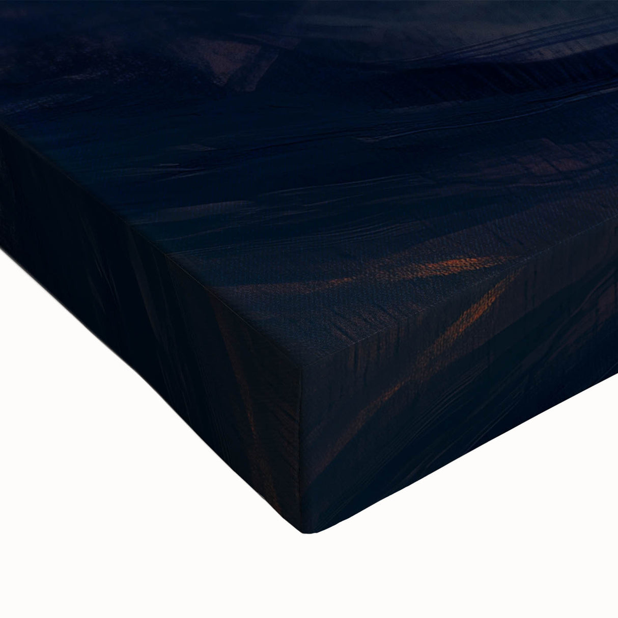 Close-up of a stretched canvas artwork depicting an intricate landscape of caves, showcasing rich textures and earthy tones, perfect for home decor.
