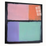 Abstract geometric acrylic glass design showcasing vibrant colors and sharp angles, viewed from the side, ideal for modern decor and artistic display.