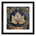 Framed wall art featuring a botanical design with flowers and leaves, highlighted by a sleek black mat. Perfect for adding a modern touch to home decor.
