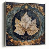 Framed canvas wall art featuring a botanical design of vibrant flowers and leaves, set in a sleek silver frame, showcasing a modern aesthetic for home decor.