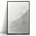 Large abstract wall art featuring mid-century modernist design in black and white tones, framed acrylic.