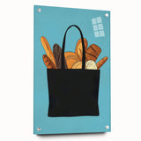 Acrylic print of assorted pastries in soft pastel shades, ideal for dining room decor.