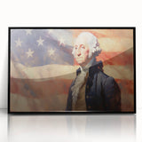 George Washington & USA Flag - Independence Day Wall Art Print