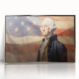 George Washington & USA Flag - Independence Day Wall Art Print