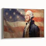 George Washington & USA Flag - Independence Day Wall Art Print