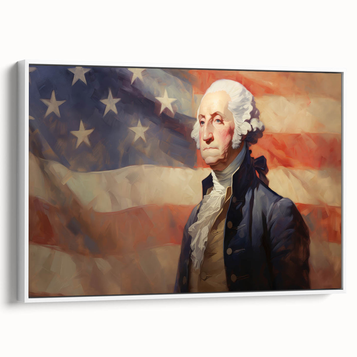 George Washington & USA Flag - Independence Day Wall Art Print