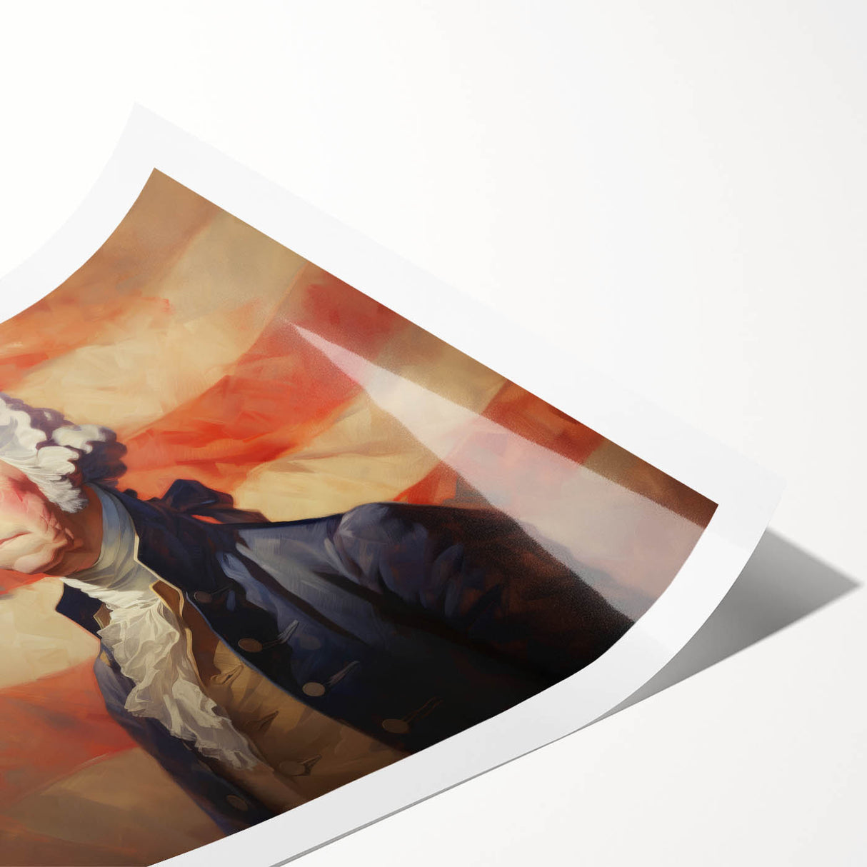 George Washington & USA Flag - Independence Day Wall Art Print