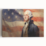 George Washington & USA Flag - Independence Day Wall Art Print