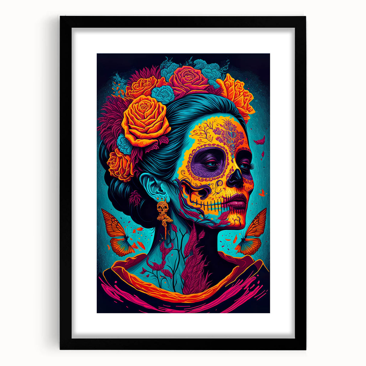 Vivid Catrina Elegance – Día de los Muertos Canvas Art