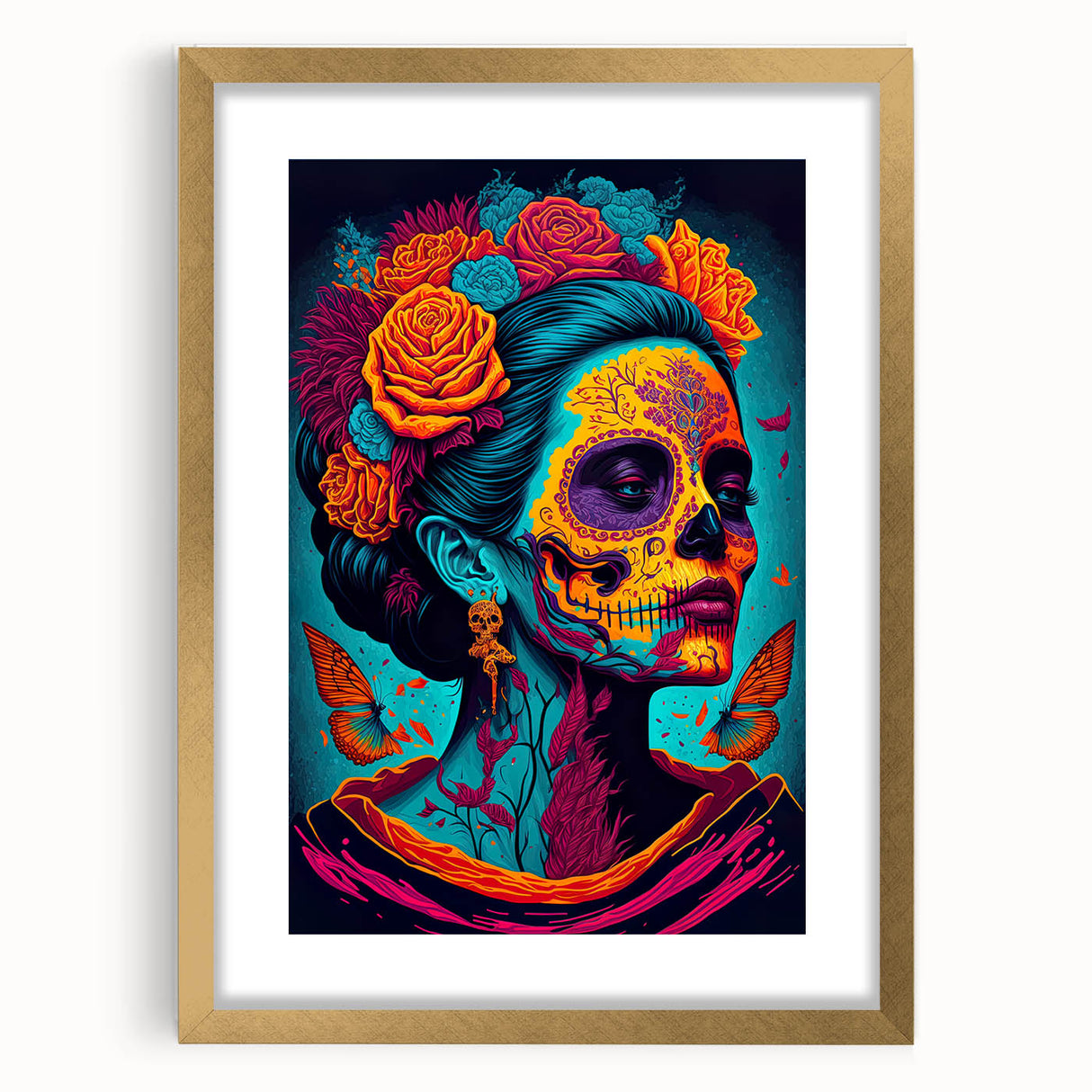 Vivid Catrina Elegance – Día de los Muertos Canvas Art