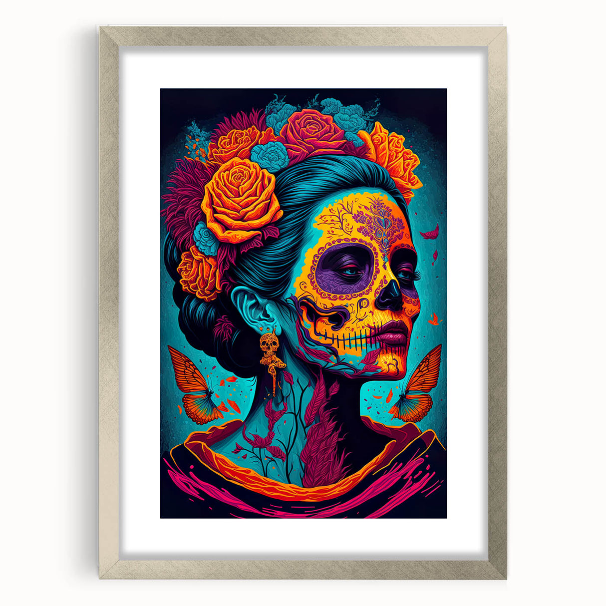 Vivid Catrina Elegance – Día de los Muertos Canvas Art