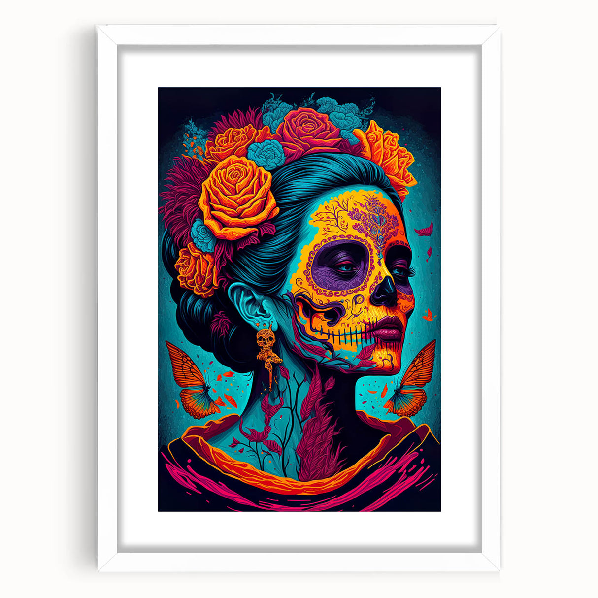 Vivid Catrina Elegance – Día de los Muertos Canvas Art