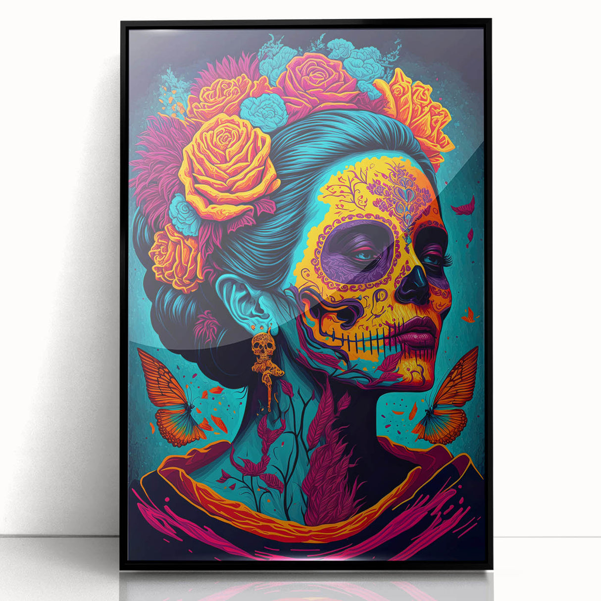 Vivid Catrina Elegance – Día de los Muertos Canvas Art