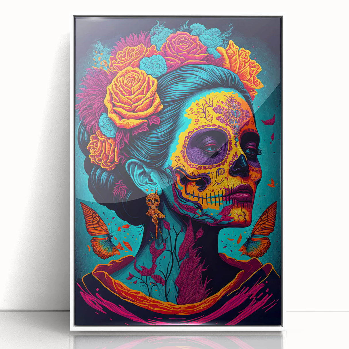 Vivid Catrina Elegance – Día de los Muertos Canvas Art