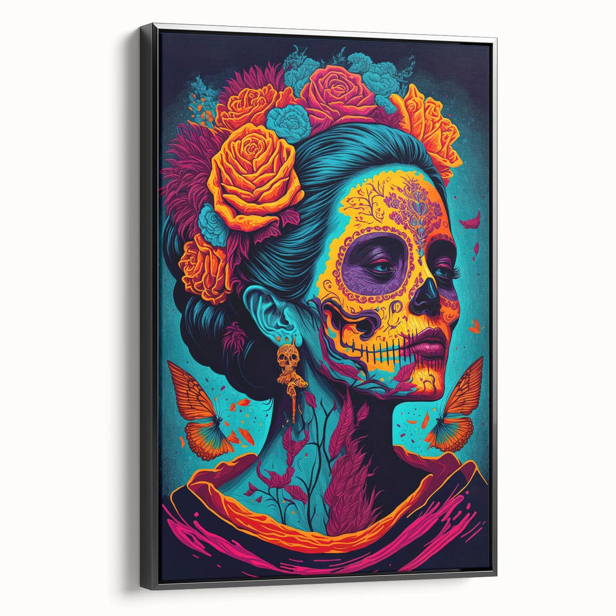 Vivid Catrina Elegance – Día de los Muertos Canvas Art