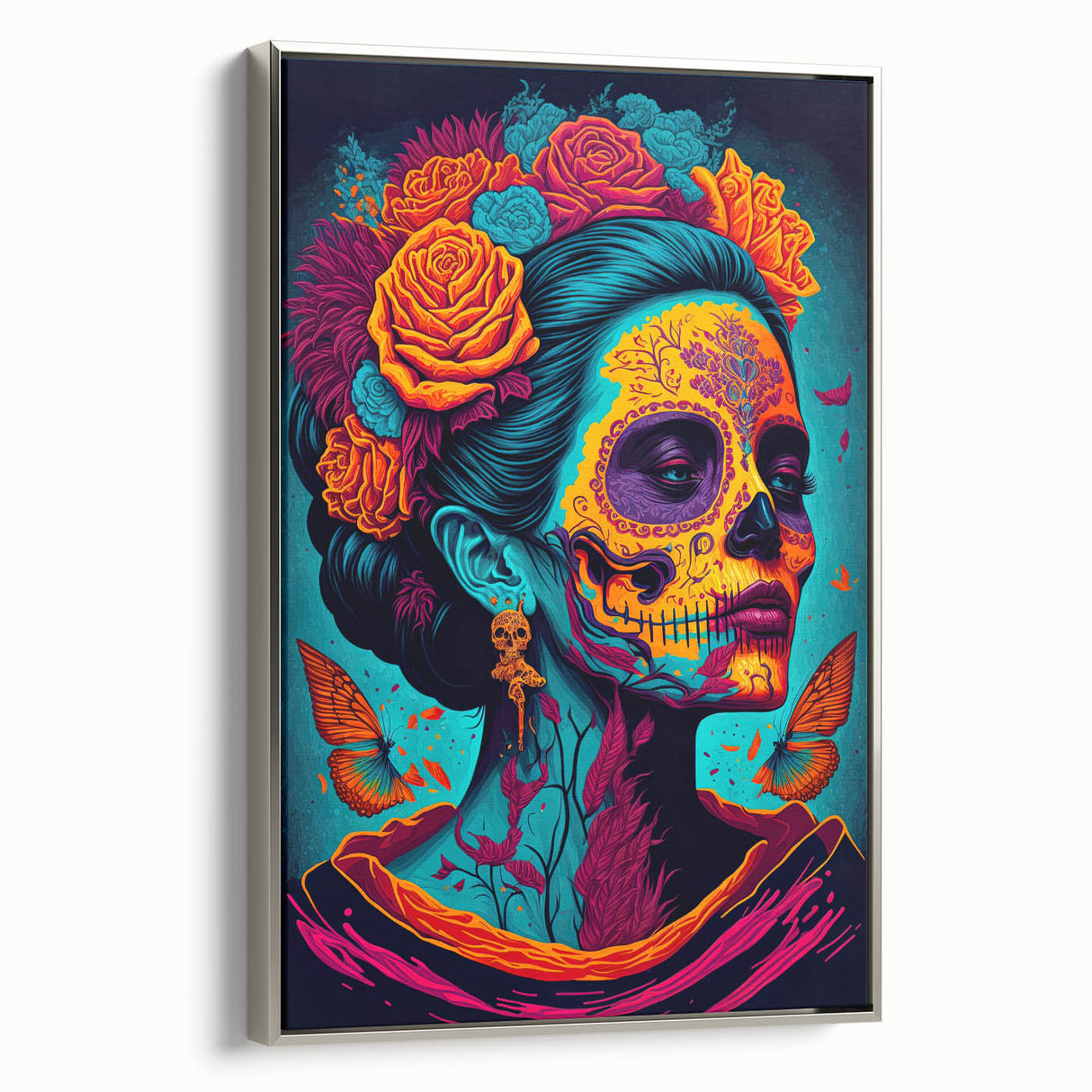 Vivid Catrina Elegance – Día de los Muertos Canvas Art