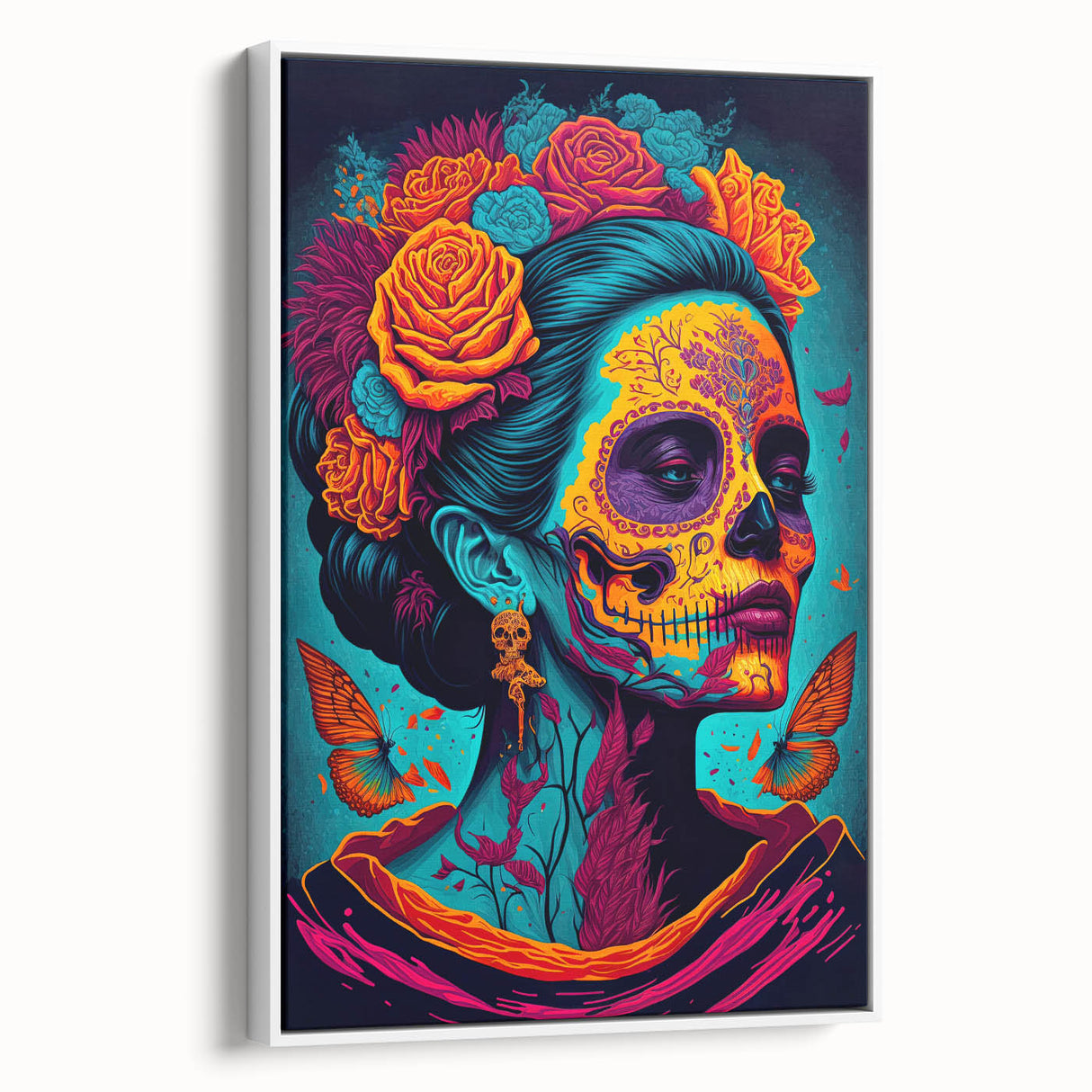 Vivid Catrina Elegance – Día de los Muertos Canvas Art