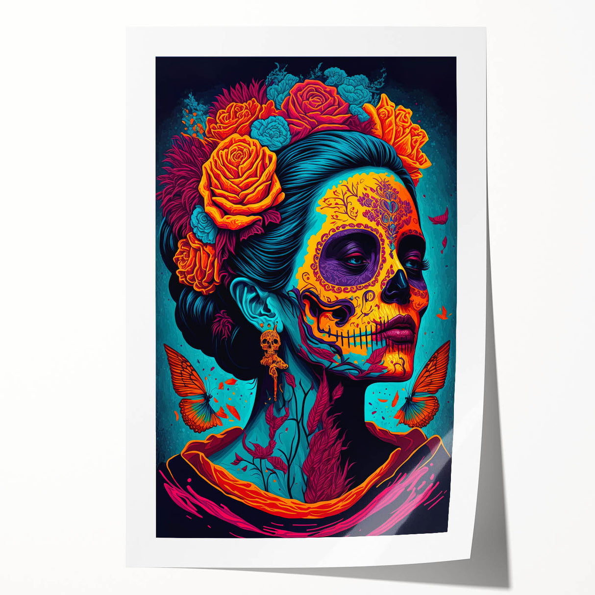 Vivid Catrina Elegance – Día de los Muertos Canvas Art