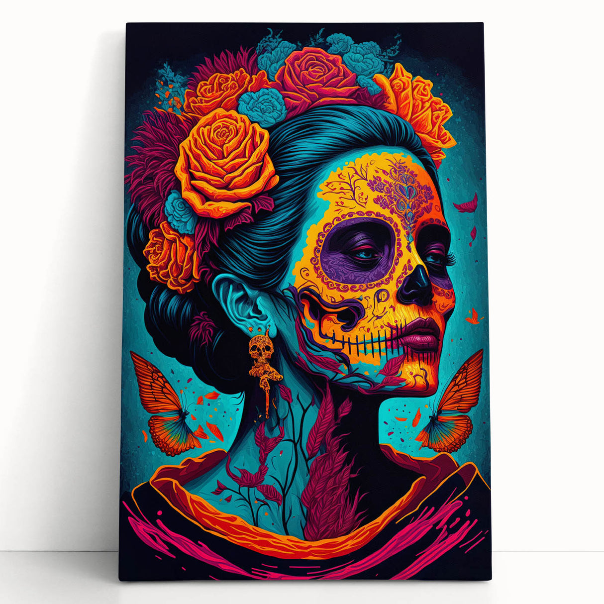 Vivid Catrina Elegance – Día de los Muertos Canvas Art