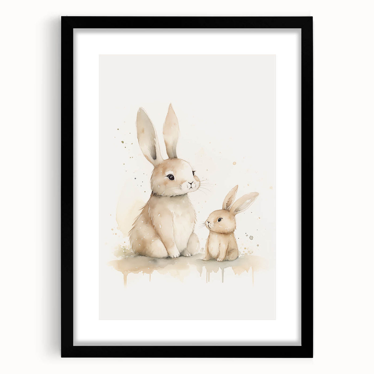 Mother & Baby Bunny Nursery Wall Art – Baby Room Decor Prints