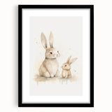 Mother & Baby Bunny Nursery Wall Art – Baby Room Decor Prints