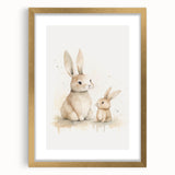 Mother & Baby Bunny Nursery Wall Art – Baby Room Decor Prints