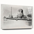 Expressive Sketch of Pool Player - Modern Art Print by George Bellows