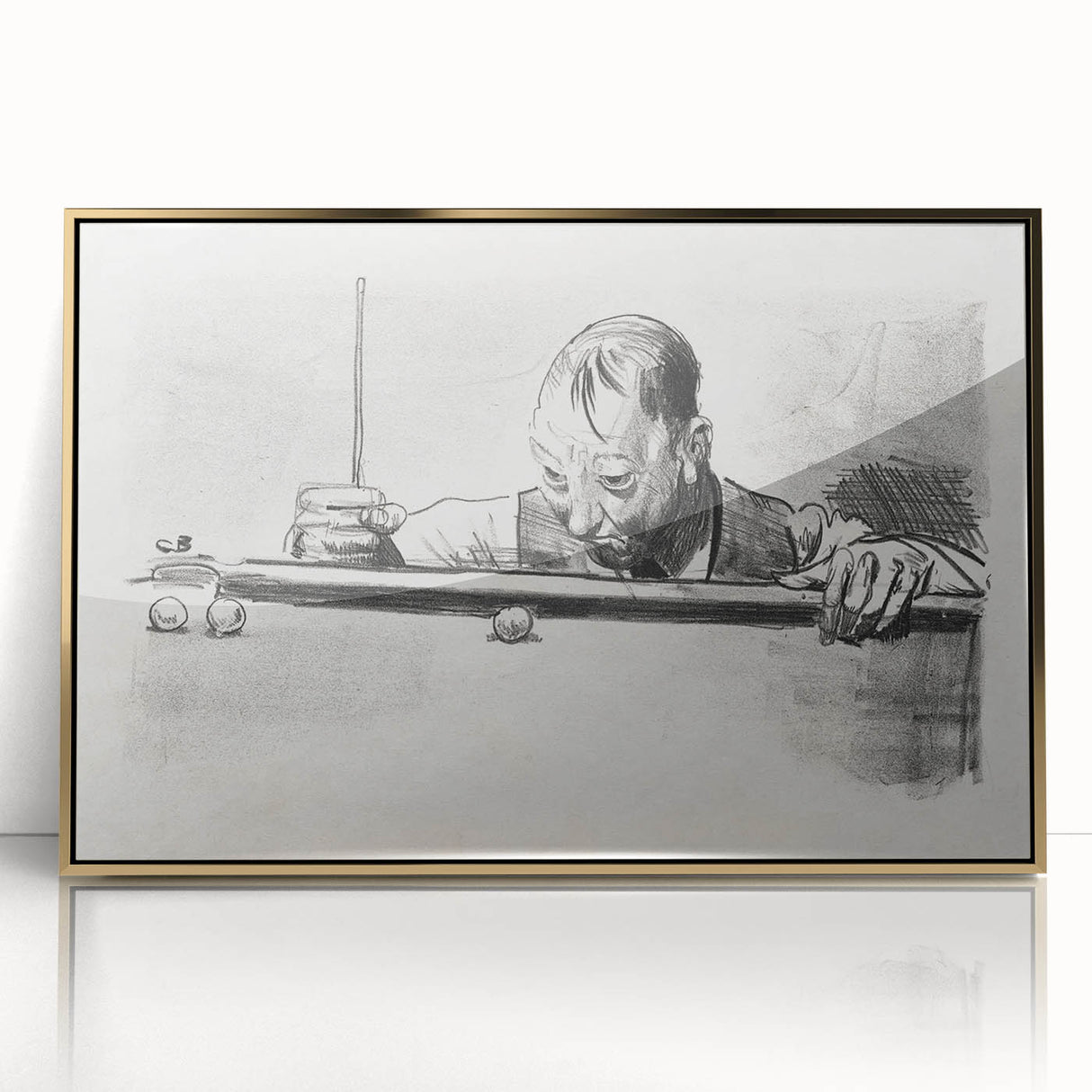 Expressive Sketch of Pool Player - Modern Art Print by George Bellows