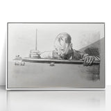 Expressive Sketch of Pool Player - Modern Art Print by George Bellows