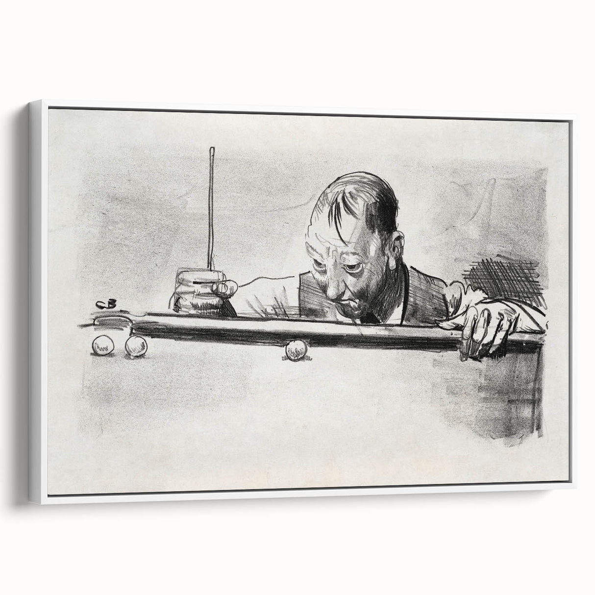 Expressive Sketch of Pool Player - Modern Art Print by George Bellows