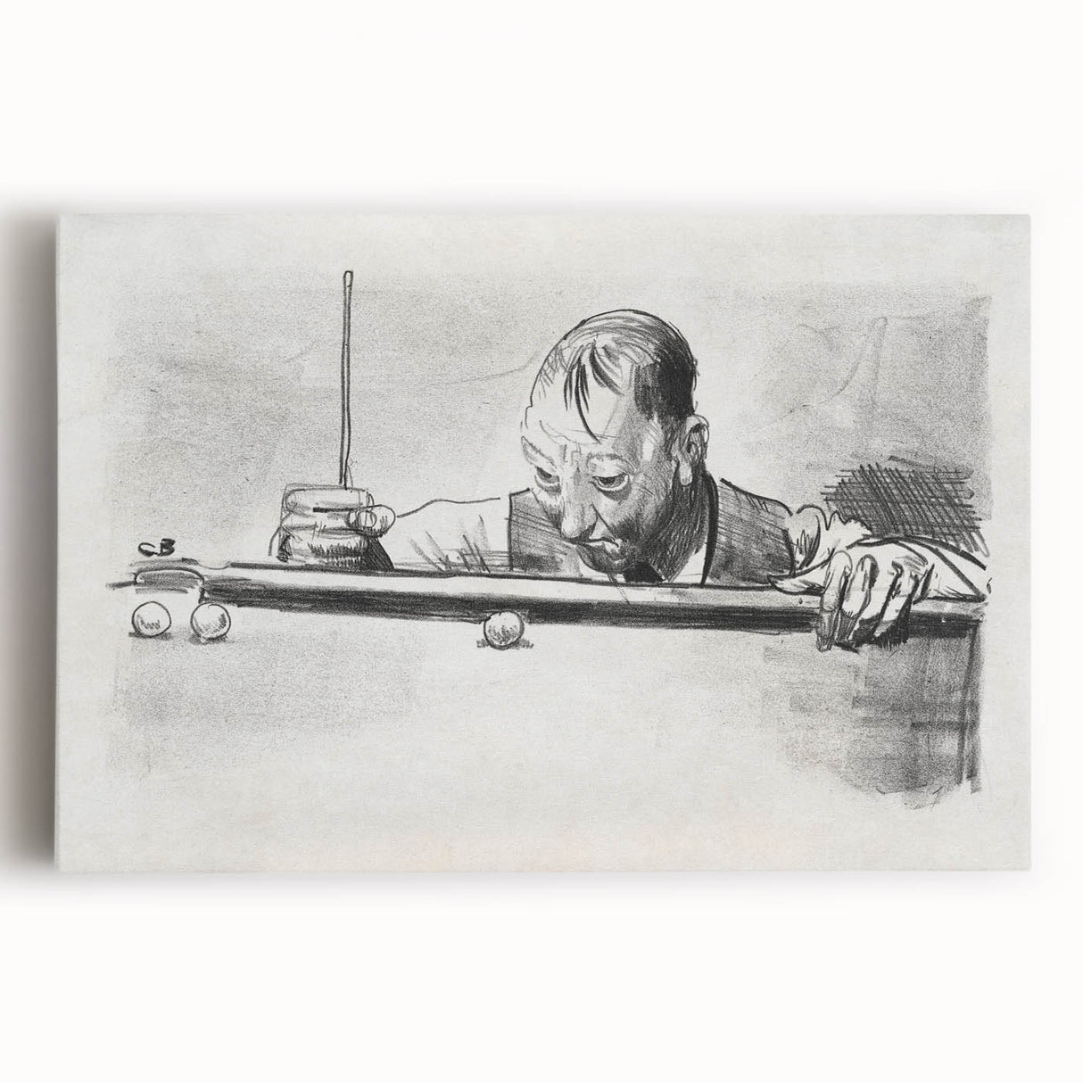 Expressive Sketch of Pool Player - Modern Art Print by George Bellows
