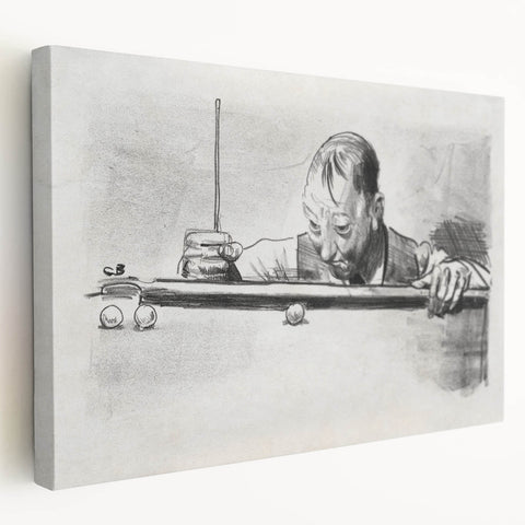 Expressive Sketch of Pool Player - Modern Art Print by George Bellows