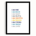 I Am Affirmation Typography Art – Motivational Wall Decor