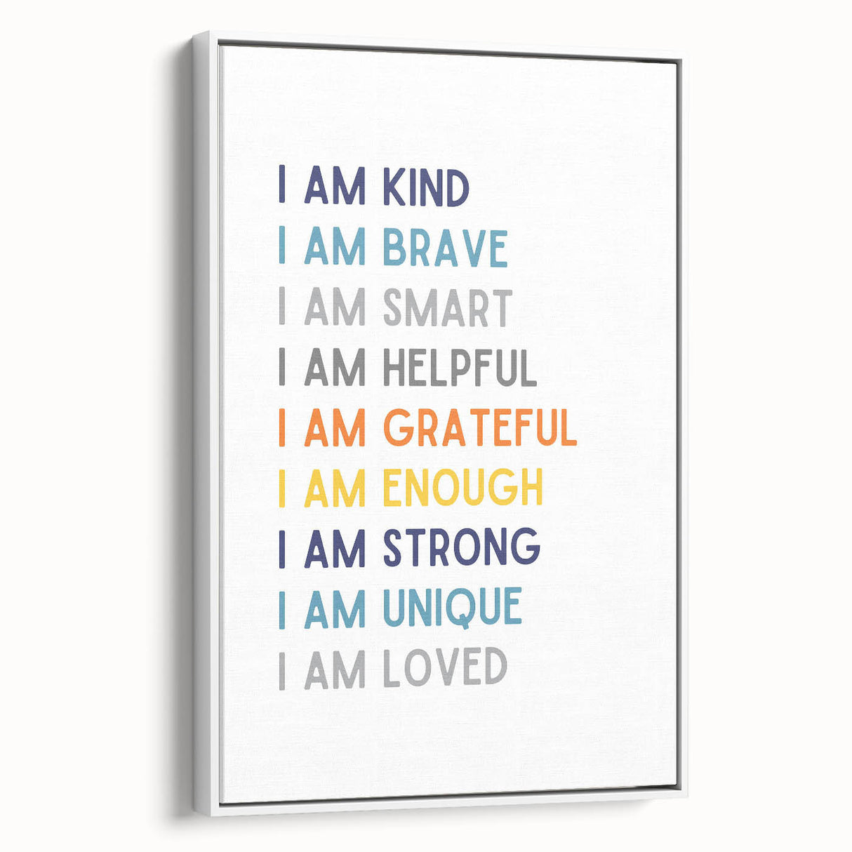 I Am Affirmation Typography Art – Motivational Wall Decor