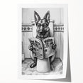 German Shepherd Bathroom Wall Art - Fun Black and White Decor