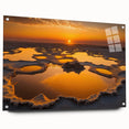 Acrylic print of a large abstract depiction of an Ethiopian landscape in earthy tones.