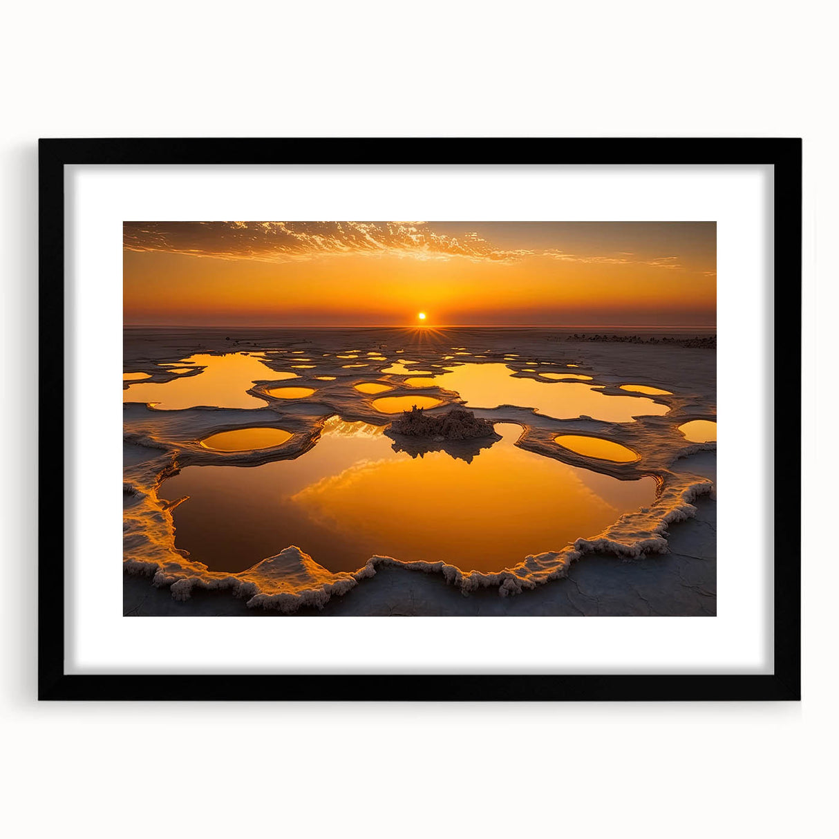 Extra large abstract art print featuring a vibrant, textured scene of the Ethiopian landscape on a framed canvas.