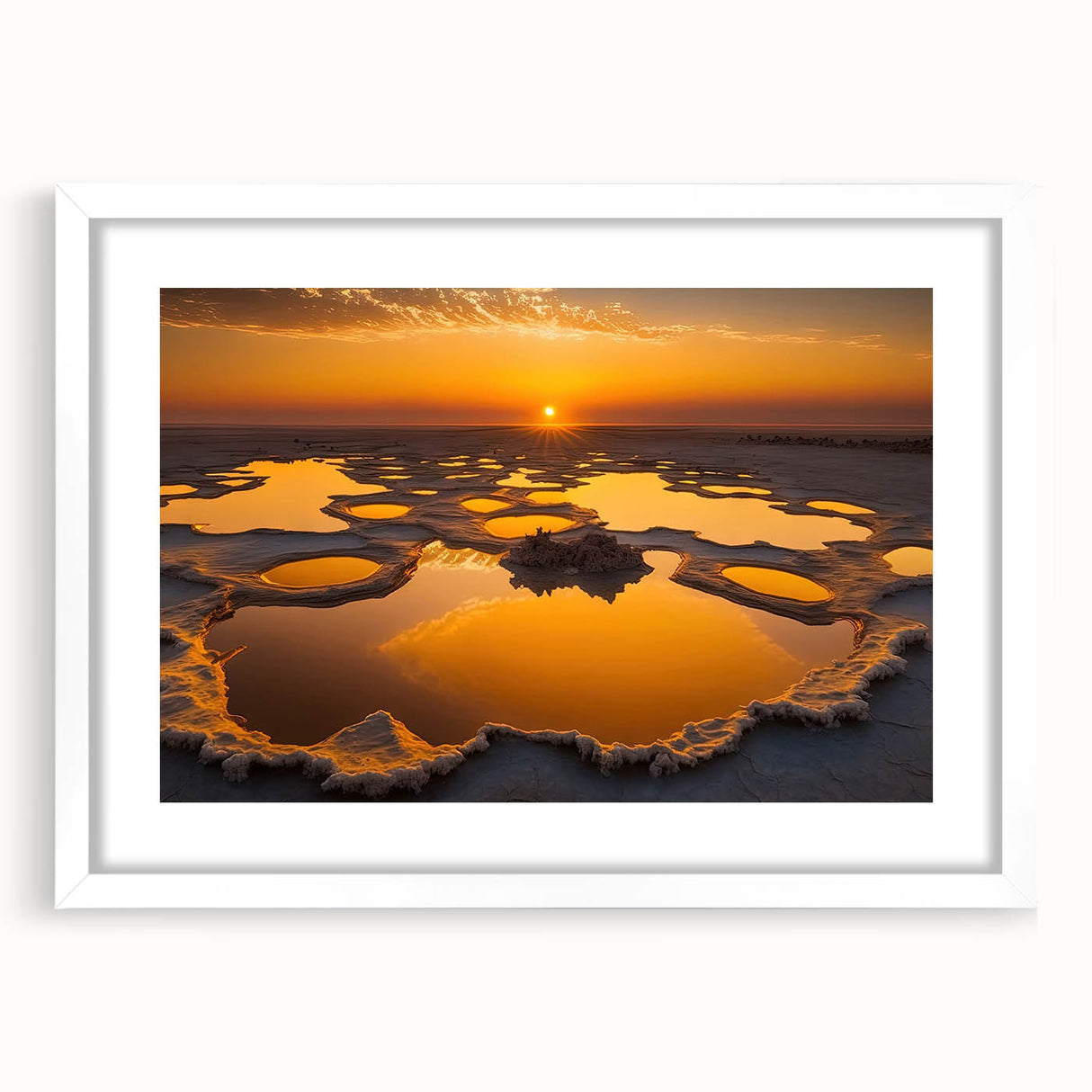 Extra large abstract art print of an Ethiopian landscape in textured earth tones on a framed canvas.