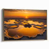 Framed canvas depicting an Ethiopian landscape in vibrant gold and black tones.